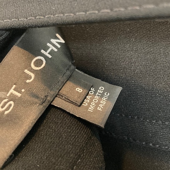 St. John Belted Black Pencil Skirt Sz 8 Office Old Money Capsule Quiet Luxury - Picture 6 of 11